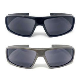 Incredible Bargains The Unisex Wrap Around Terminator Sports Wrap Style Sun Reader Reading Sunglasses + 2.00 (Black and Dark Silver)