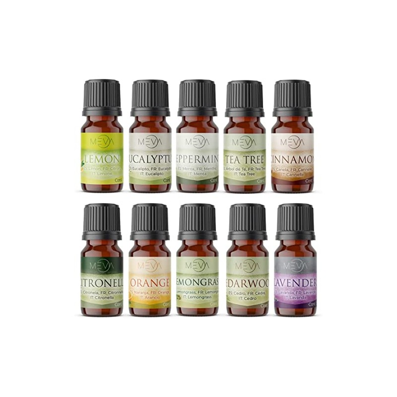 MEVA kit de 10 aceites aromaterapia difusor de aromas humificador