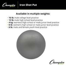 Champion Sports 4 K Iron Shot Put , Black, 4 x 4 Inches