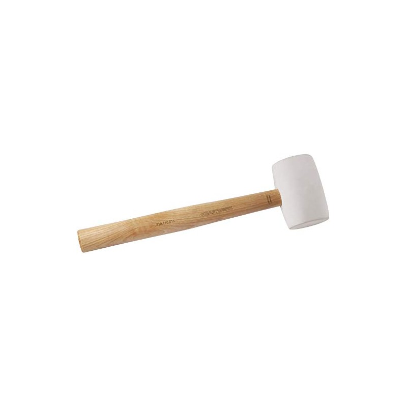 Kraftwerk Rubber Mallet, White, Hickory Handle
