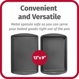 GoodCook Everyday Nonstick Steel 5-Piece Bakeware Set, Gray, Includes Cookie Sheet, Cake Pan, Loaf Pan, Muffin Pan, and Roast Pan, Durable and Scratch-Resistant Baking Set
