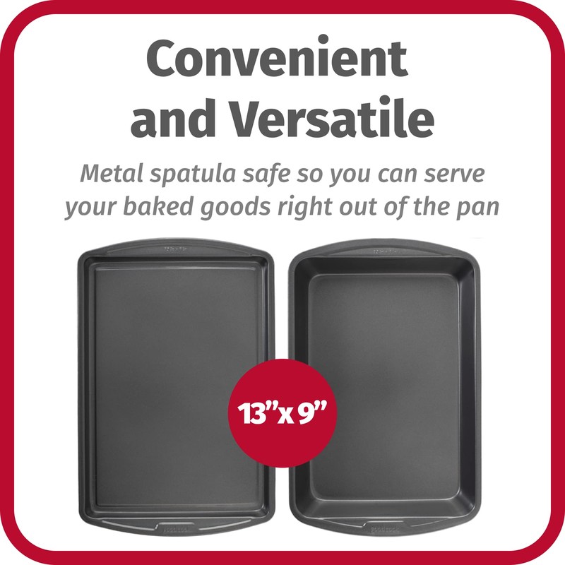 GoodCook Everyday Nonstick Steel 5-Piece Bakeware Set, Gray, Includes Cookie