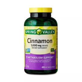 Spring Valley Cinnamon Dietary Supplement, 1000 Mg, 400 Count