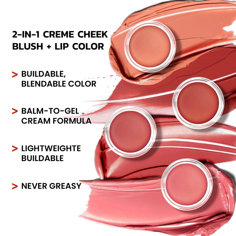 Unusual Beauty Cream Blush for Cheeks, Lips and Eyes, Natural-Looking,