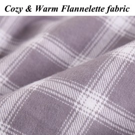 COSOUKE 100% Cotton Flannelette Winter Mens Womens Pyjamas Set Long Sleeve Matching Christmas Pajamas for Couples (X-Large, Mens, Gray Plaid)