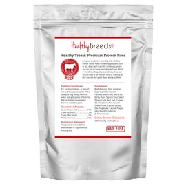 Healthy Breeds Bullmastiff Healthy Treats Premium Protein Bites - Low Fat Dog Treats - Beef is The 1st Ingredient - 10 oz