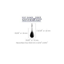 Silvershake Created Black Onyx Inlay White Gold Plated 925 Sterling Silver Drop Dangle Leverback Earrings