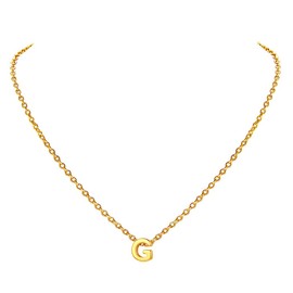 Suplight Women's Necklace Jewellery DIY Letters A - Z Charms Clavicle Chain 925 Silver / 18k Gold-plated Rose Gold Initial Pendant 45 cm 1.5 mm Rolo Chain Minimalist Jewellery Accessory with Gift Box, G