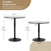 Athena Collection Modern Bar Table Round Top Height Adjustable, Tall
