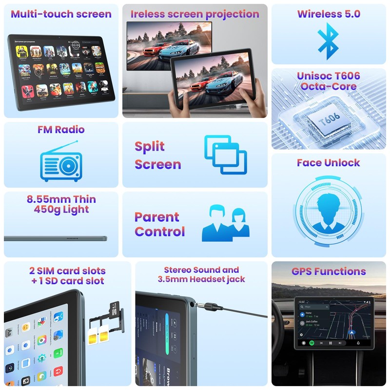 Tablet, 2025 Android Tablet with Keyboard 14GB+128GB+1TB Expand, 4G Cellular