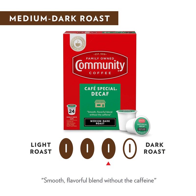 Community Coffee Café Special Decaf 72 Count Coffee Pods, Medium