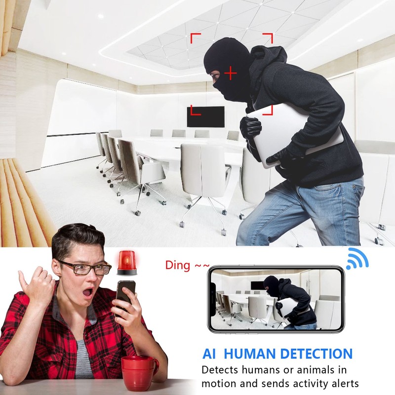Mini WiFi Camera Micro USB PRI Human Detection Ultra Thin