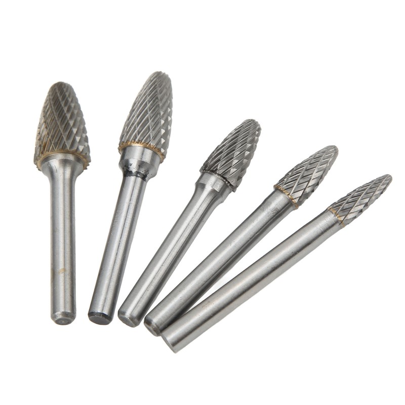 Double Cut Carbide Rotary File Bit Set 6mm Diameter Shank