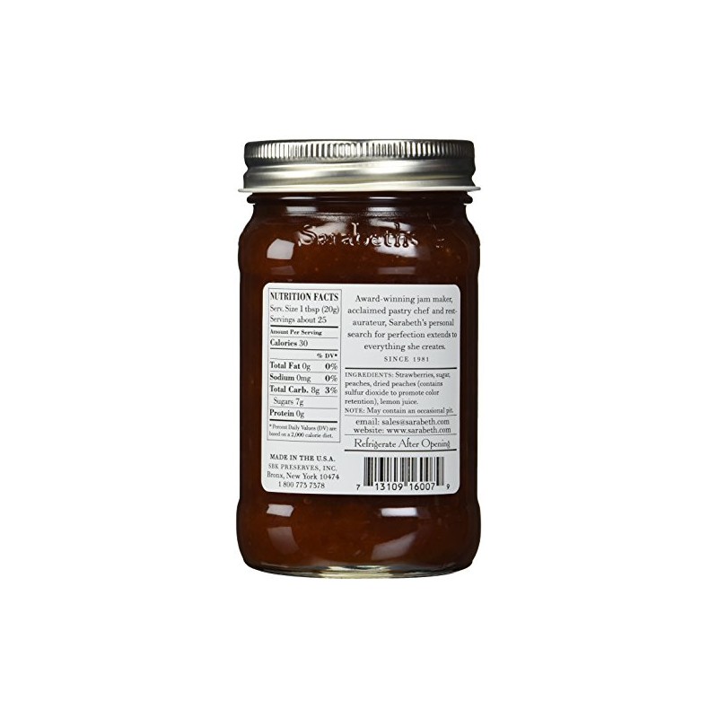 SARABETHS FRUIT SPRD STRWBRY PEACH 18OZ