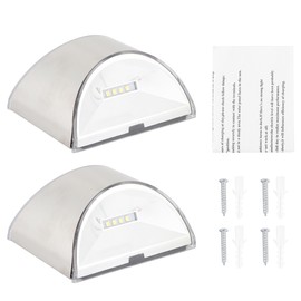 Stainless Steel Solar Fence Security Lights LightControl Step Wall Lamp for Outdoor Use