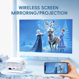 [Electric Focus&Built in APPS] HUANLETOU 1080P Portable Projector 4K Support Built-in Smart TV OS Bluetooth WIFI 180° Stand Mini Projector Compatible with TV Stick/Game Console