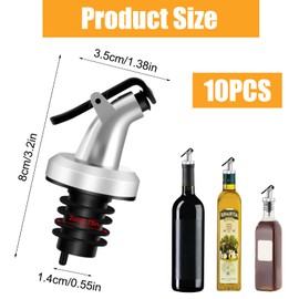 Pack of 10 Plastic Pouring Spouts with Flap for Oil Bottles Plastic Pourer Pourer Pourer ABS Leak-Proof Oil Wine Pourer Shot Bottles Leak-proof Wine Pourer for Kitchen Olive Oil Vinegar