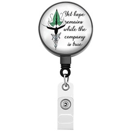 BEKECH Lord Movie Merch Gift Lord Movie Inspired Retractable Badge Lord Movie Rings Movie Fans Gift Green Leaf Badge (Yet hope remains)