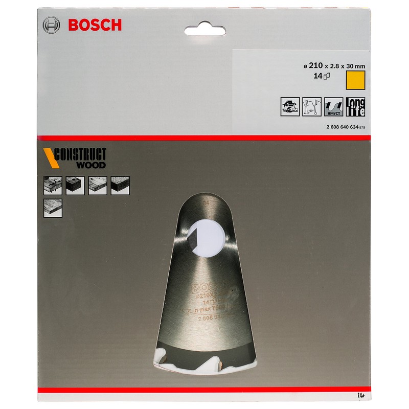 Bosch 2608640634 Wood Construct Circular Saw Blade, 210mm x 2.8mm