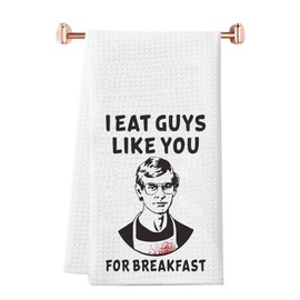 WCGXKO True Crime Merch Serial Killer Gift I Eat Guys Like You for Breakfast Kitchen Towel Crime Shows Gift (Breakfast Towel)