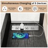 Hadulcet Adjustable C Table with Charging Station, Tiltable Desk C