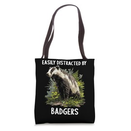 Easily distracted by Badgers Badger Tote Bag