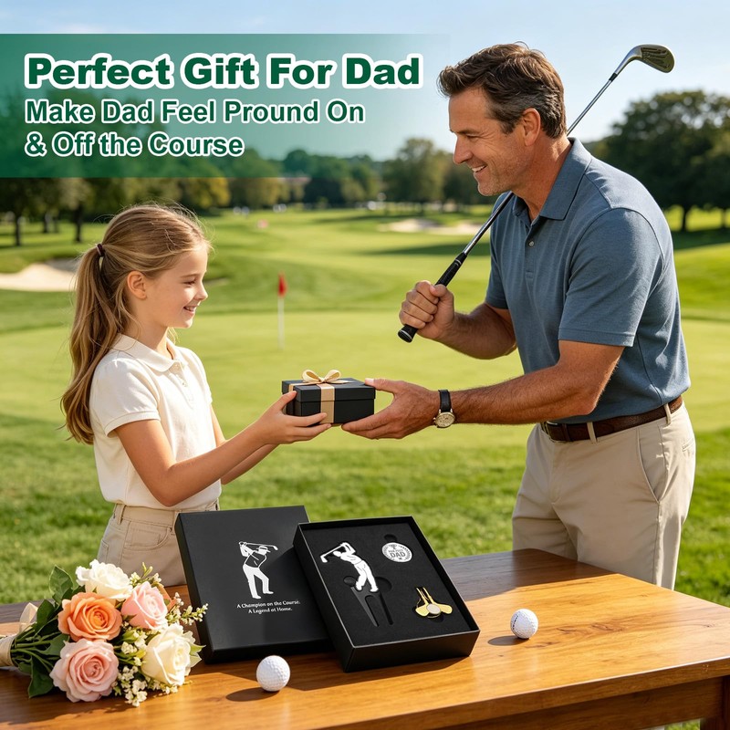 Vocaris Golf Gift Set for Dad with Divot Tool, Ball