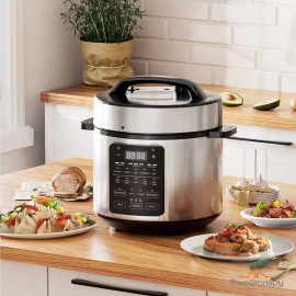 Sweetcrispy 6 QT Electric Pressure Canner 12-In-1 Multi Cooker Electric Canners - Silver