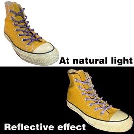 GxxBxx Sport Round Shoe Laces Reflective for Boots (Purple, 51 IN/130CM)