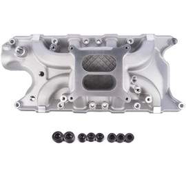 Weonefit 84026 Aluminum Dual Plane Intake Manifold Replacement for Ford Small Block Windsor, 1962-1965 V8 4.3L/260, 1963-1969 V8 4.7L/289, 1968-2001 V8 5.0L/302