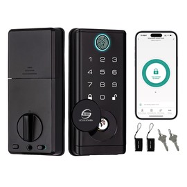 CHEN LCLILICHEN Smart Door Lock, Keyless Entry Deadbolt with Fingerprint, Keypad and App Control, 5-in-1 Electronic Front Door Lock for Home and Office, Weatherproof