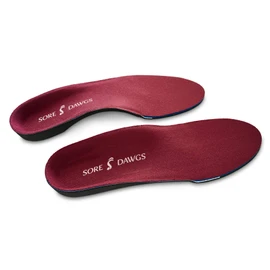 Sore Dawgs Achiever Support Insoles for Mid-Arch Active Footwear, Red, Medium (Men's 7.5-9, Women's 8-10.5)