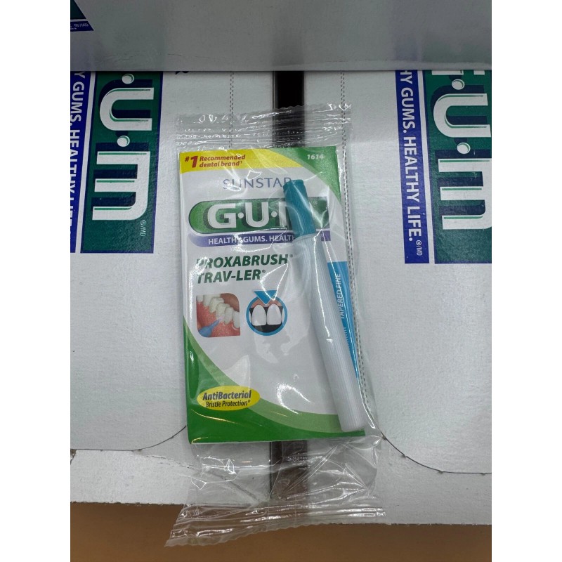 GUM Proxabrush Trav-Ler, Tapered pocket-sized interdental brush, bendable 36/Bx
