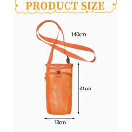 KGDUYC 1 x mesh water bottle holder with adjustable shoulder strap, water bottle for hanging, portable water bottle holder, bottle bag, bottle holder for sports, hiking, travel, camping