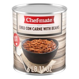 Chef-mate Beef Chili, Canned Beans with Meat, 6 lb 11 oz (#10 Can Bulk)