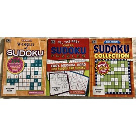 Mixed Lot of (3) Kappa Blue Ribbon All The Best Sudoku Collection Puzzles Puzzle Books 2020