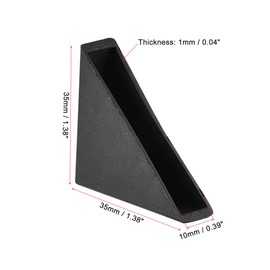 sourcing map PP Corner Protector Triangle 35x10mm for Ceramic, Glass, Metal Sheets Black Pack of 20
