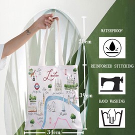 WZMPA London City Map - Bolsa de cosméticos de Londres, regalo de viaje de Londres, relación de larga distancia, maquillaje con cierre, bolsa para familiares y amigos, Bolso London, Bolsa de cosméticos