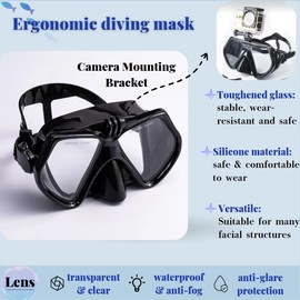Shyllin Schnorchelset Erwachsene, Schnorcheln Set mit Taucherbrille & Dry Schnorchel, taucherbrille mit Kamerahalterung, Schnorchelmaske Anti-Fog Anti-Leck Gehärtetem Glas Panorama-Tauchen Schwimmen