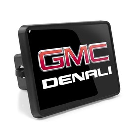 iPick Image, Compatible with - GMC Denali UV Graphic Black Metal Face-Plate on ABS Plastic 2 inch Tow Hitch Cover