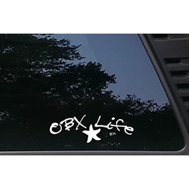 OBX Life w Starfish - 7 1/2" x 2 1/2" die Cut Vinyl Decal/Bumper Sticker for Windows, Cars, JDM, Trucks, Bumpers, Tool Boxes, Boats, laptops - virtually Any Hard, Smooth Surface. Made in The USA