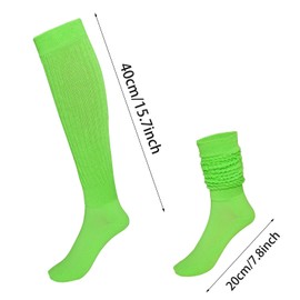 Pistha Womens Slouch Socks Neon Extra Long Scrunch Knee High Socks for Women Party Leg Warmers