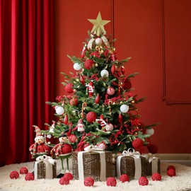 2 Pack Christmas Tree Topper Star Glitter Stars Xmas Tree Topper Christmas Tree Decoration Christmas Ornaments Christmas Star Treetop for Xmas Holiday Party Decor