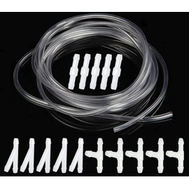 YIXISI 5 m Windscreen Washer Hose, Wiper Hose Repair Kit, Automotive Hose, Insulation Hose, Universal Windscreen Washer Hose with 15 Pieces Hose Connector, Transparent