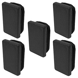 cyclingcolors 5 x Plastic Rectangular Pipe Plugs, Lamellar Plugs, Black Plugs, Pipes, Pipes, Outer End Caps, Furniture Gliders, 50 x 25 mm