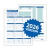 ComplyRight 2026 Attendance Calendar Card, White, Pack of 50