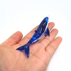 ZOOCRAFT Handcrafted Glass Sculpture - Elegant Swimming Dolphin Ornament with Ocean Décor, Collectible Figurine.