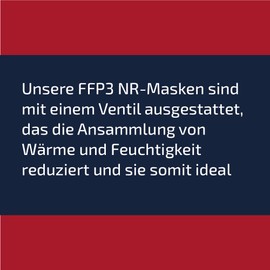 VENTUX SAFETY EQUIPMENT Pack of 15 FFP3 Masks with Valve, CE Certified, High-Quality Respirator with High Filtration, Comfortable and Ergonomic, Ideal for Construction Sites and Industry