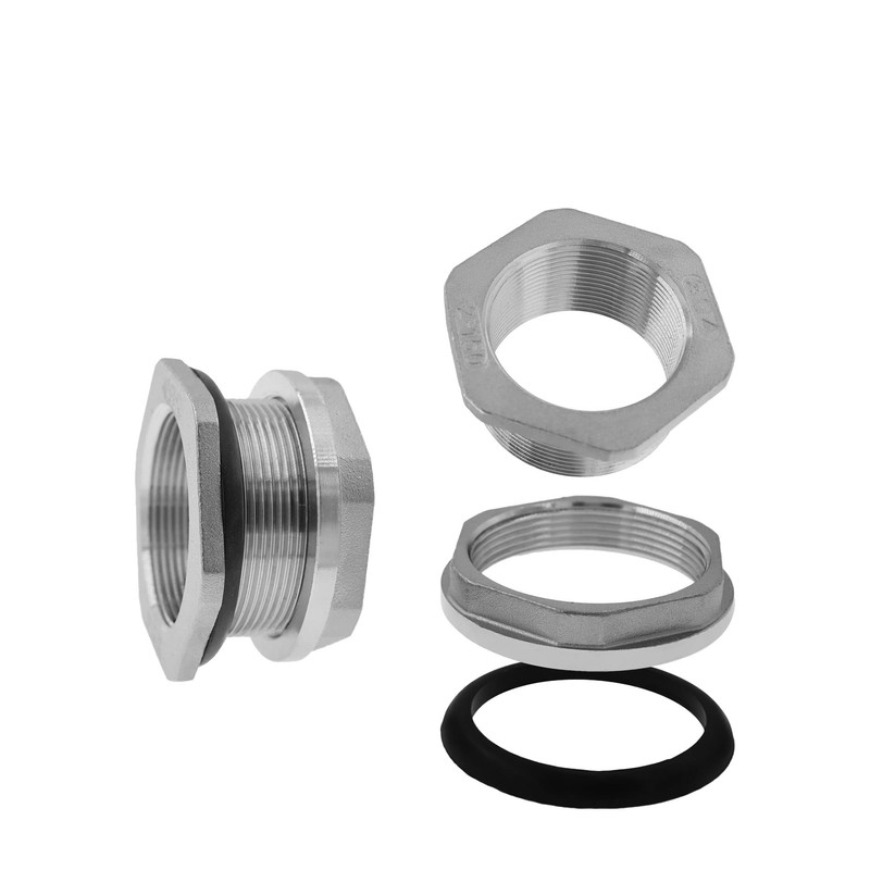 1.5" Bulkhead Water Tank Connector SUS304 Stainless Steel Thru-bulk Fitting,SAFYY