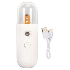 Nano Mist Sprayer Handheld 250mAh USB Rechargeable Nano Mister Facial Steamer Eyelash Nebulizer for Skin Care Makeup White